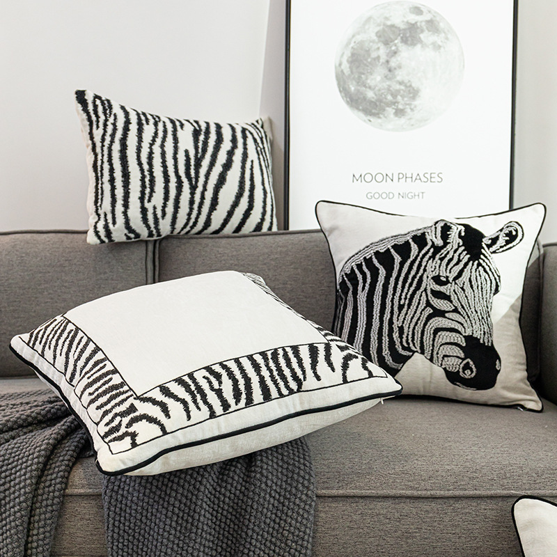 Geometric Zebra-print Throw Pillows
