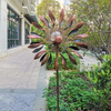 Vintage Bronze Leaves Wind Spinner Outdoor Garden Decor