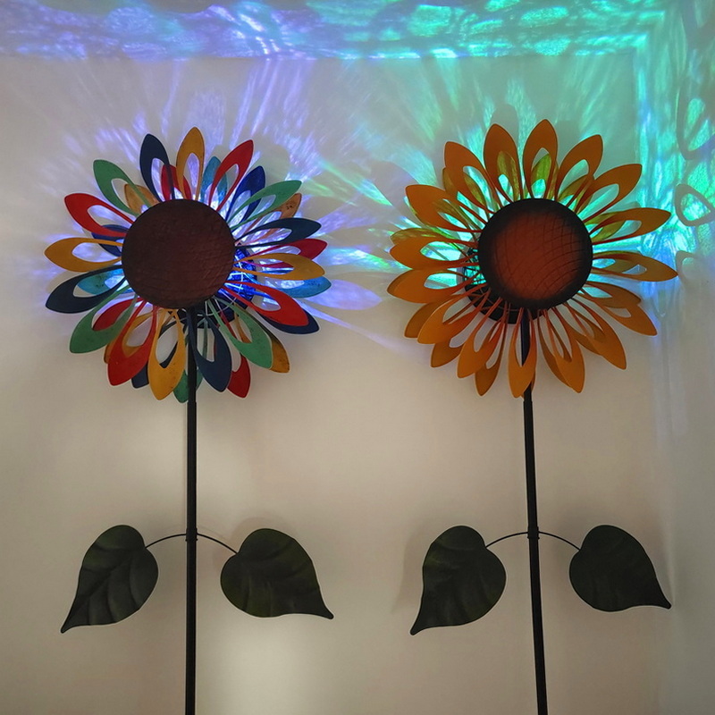 Sunflower Wind Spinners Outdoor lighting Garden Decoration Gifts