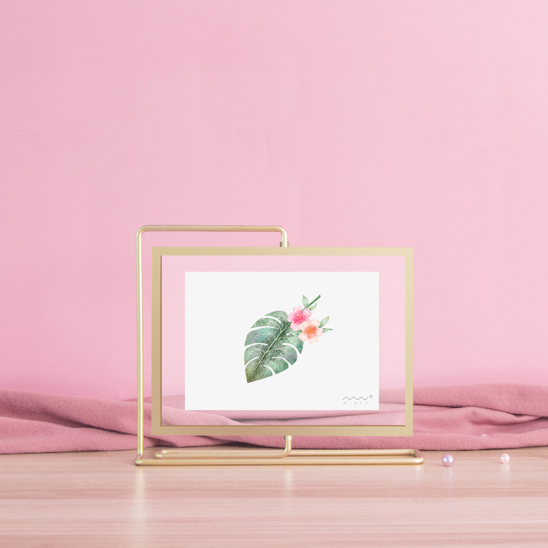 Metal Rotating Double-sided Glass Photo Frame