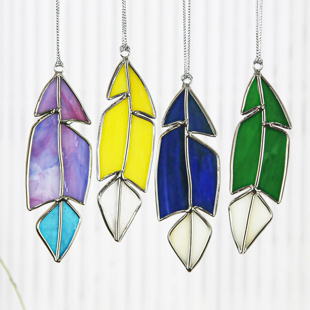Feather Stained Glass Window Hangings