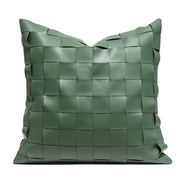 Green Braided Pillow/PU 