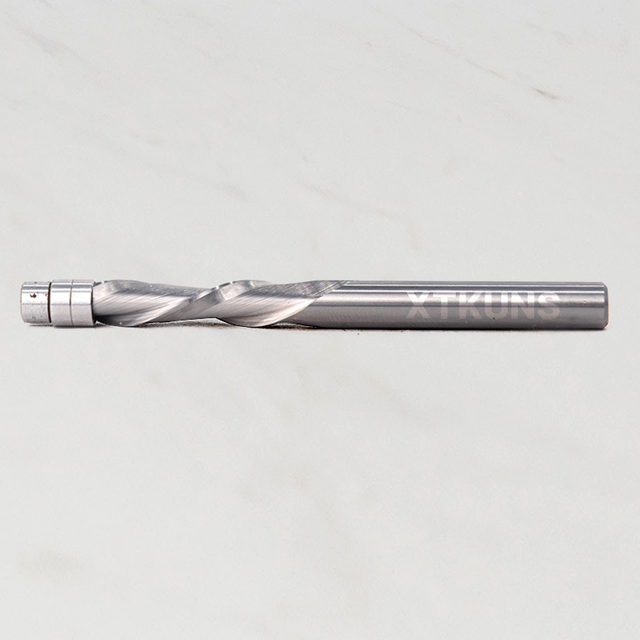 XTKUNS Up Down Compression Spiral Flush Trim Router Bit, 1/4 Inch Shank Solid Carbide Flush Trim Router Bits CNC Spiral Bit