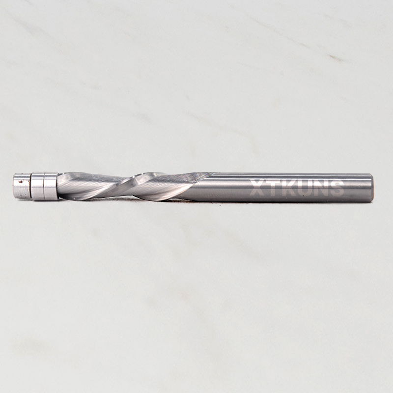 XTKUNS Up Down Compression Spiral Flush Trim Router Bit, 1/4 Inch Shank Solid Carbide Flush Trim Router Bits CNC Spiral Bit
