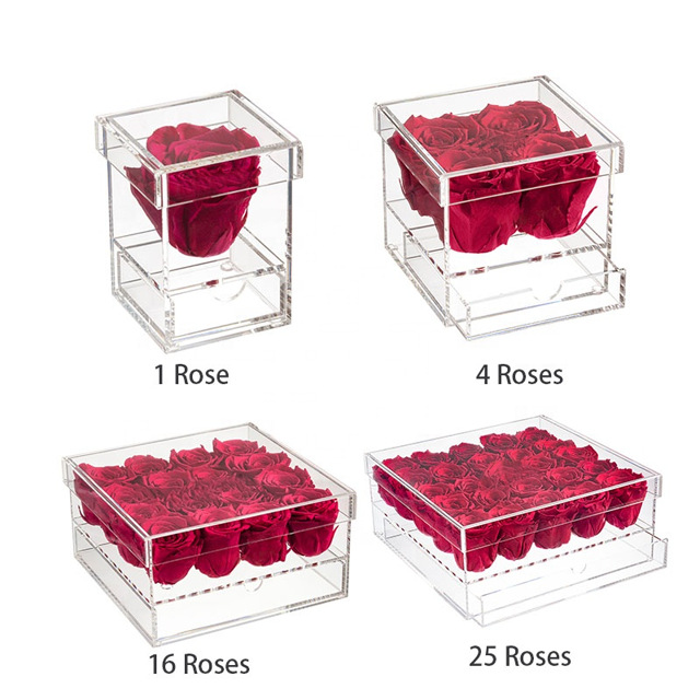 Clear Acrylic Rose Box