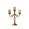 Metal And Glass Three-headed Crystal Candle Holder