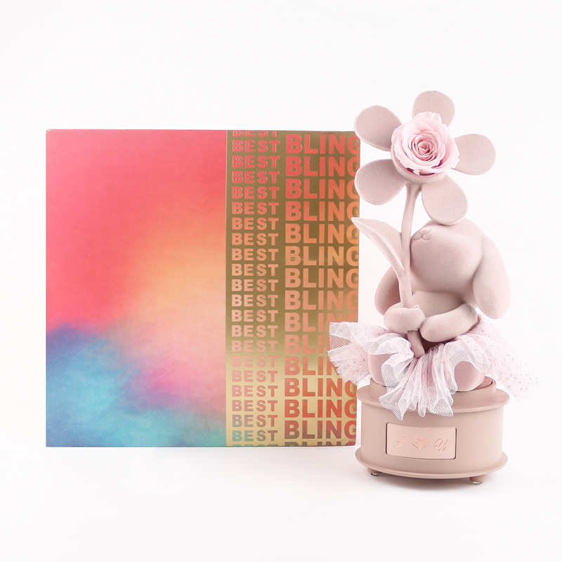 Eternal Flower Rabbit Styling Flocking Doll