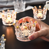 Glass And Crystal Golden Crown Candle Holder