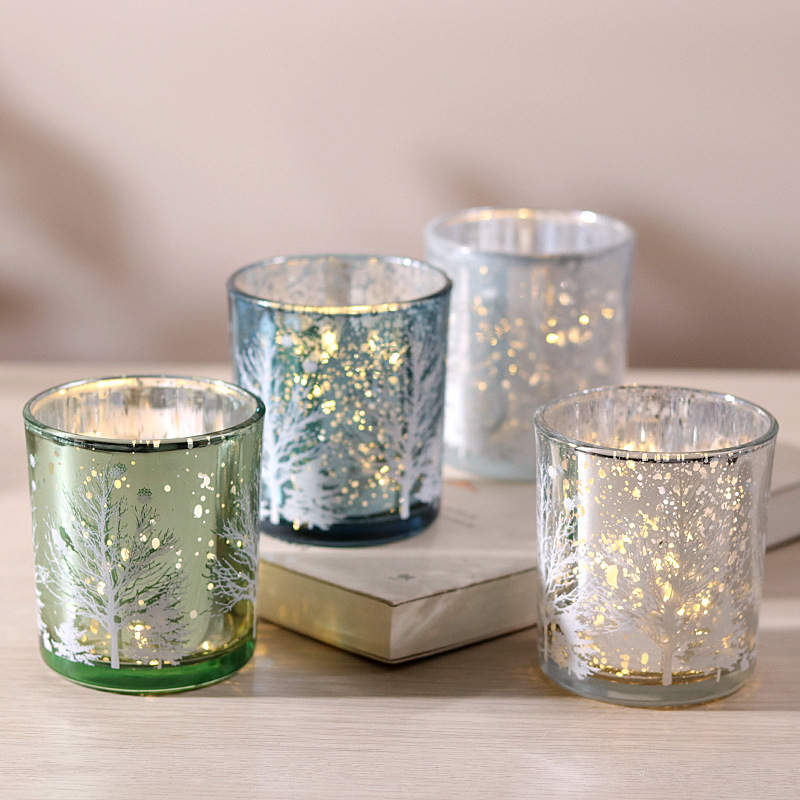 Multi-coloured Glass Candle Cups