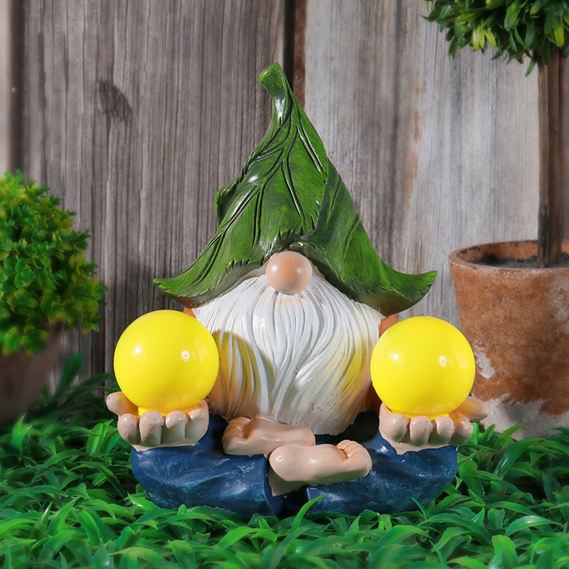 Garden Gnome with Solar Light Decorations Gifts for Outside Patio Lawn