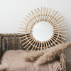 Rattan Woven Round Mirror Home Decor