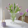 French Clear Cameo High Glass Vase