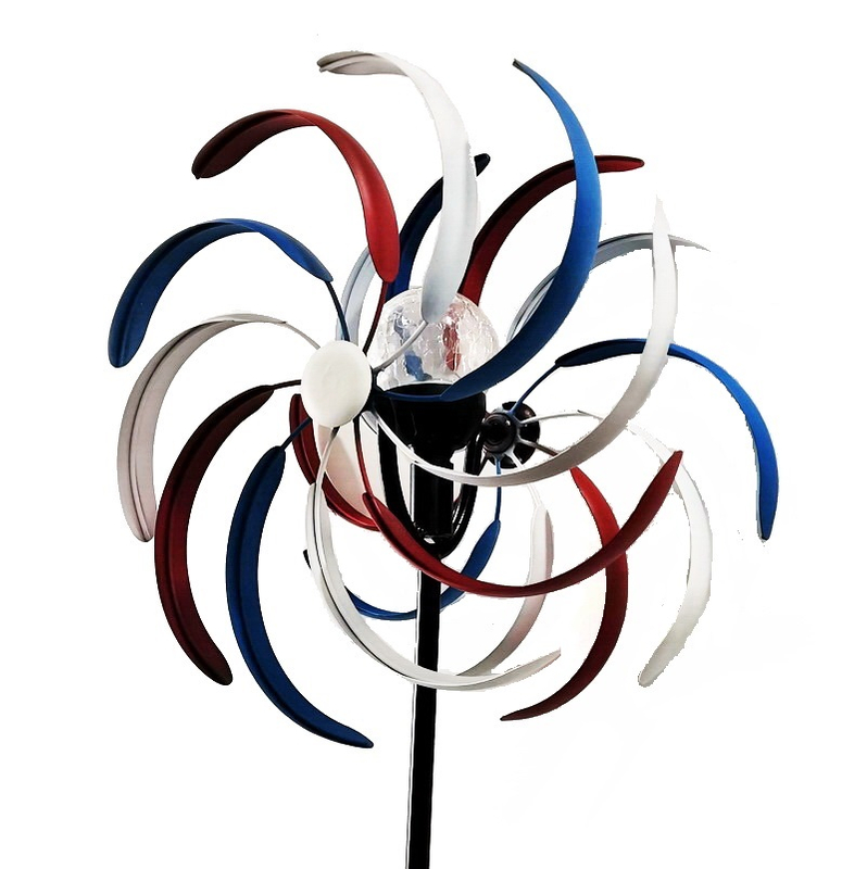 Outdoor Metal Lighting Wind Spinners Yard Decor