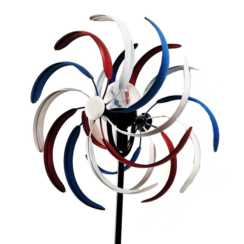 Outdoor Metal Lighting Wind Spinners Yard Decor