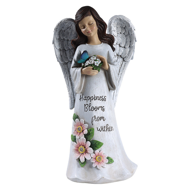 Angel Garden Figurine Outdoor Garden Statue Solar Garden Lights