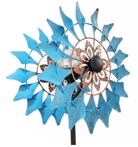 Solar LED Lighting Wind Spinners for Garden 360 Degrees Swivel 