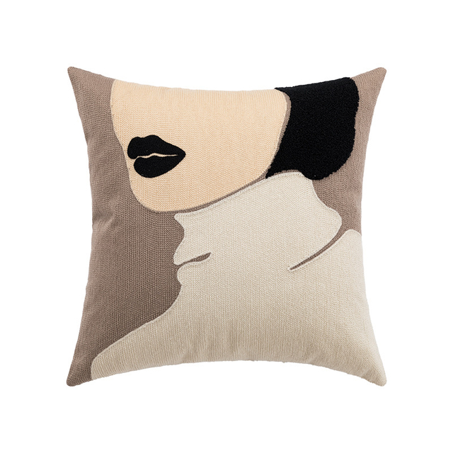 Abstract Towel Embroidered Throw Pillow
