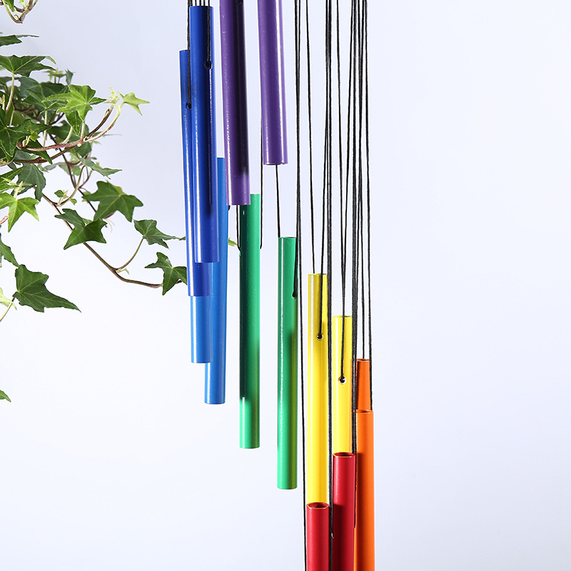 Colorful Aluminum Alloy Tubes Wind Chimes Backyard Decoration