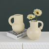 Modern Ceramic Cream-yellow Handle Vase