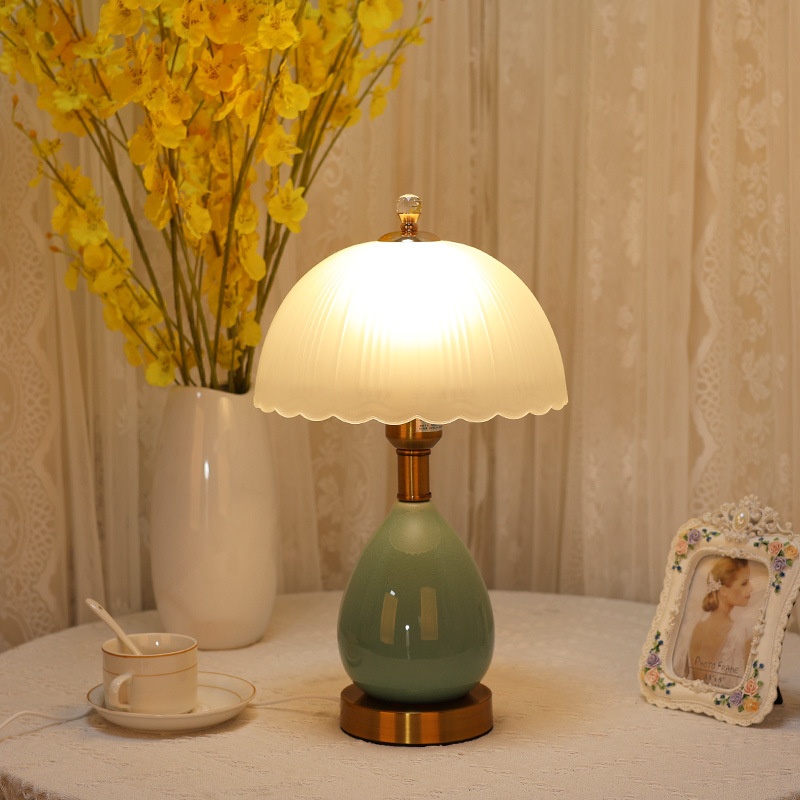Ceramic Feather Table Lamp