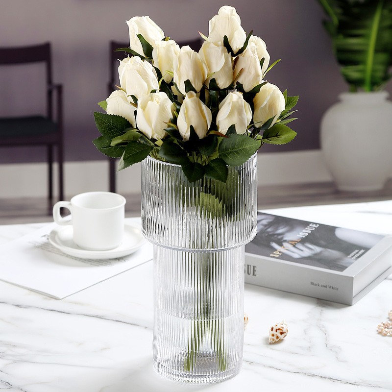 Clear Vertical Glass Vase