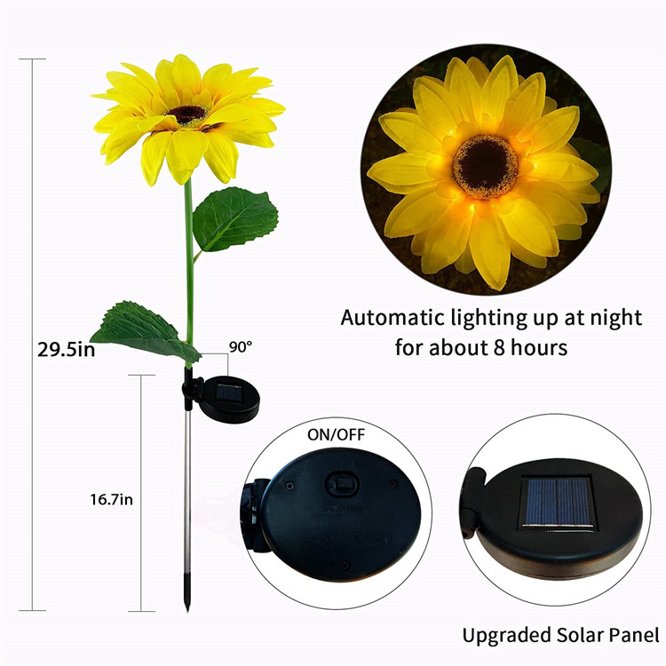 Sunflower Solar Lights Outdoor Garden Decor