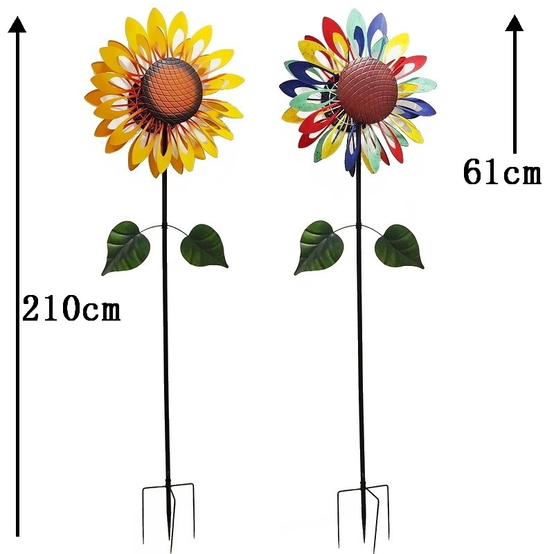 Sunflower Wind Spinners Outdoor lighting Garden Decoration Gifts