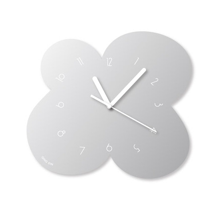 Floral Mirror Clock Wall Decor