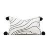 White Lumbar Pillow/Wave Design