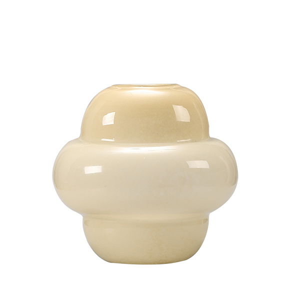 Cream Coloured Mid-vintage Style Glass Vase