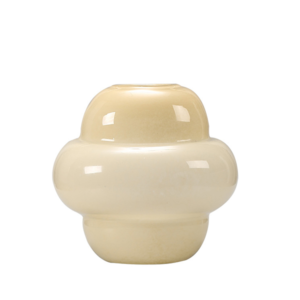 Cream Coloured Mid-vintage Style Glass Vase