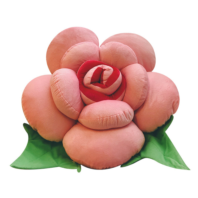 Plush Rose Shape Throw Pillows 