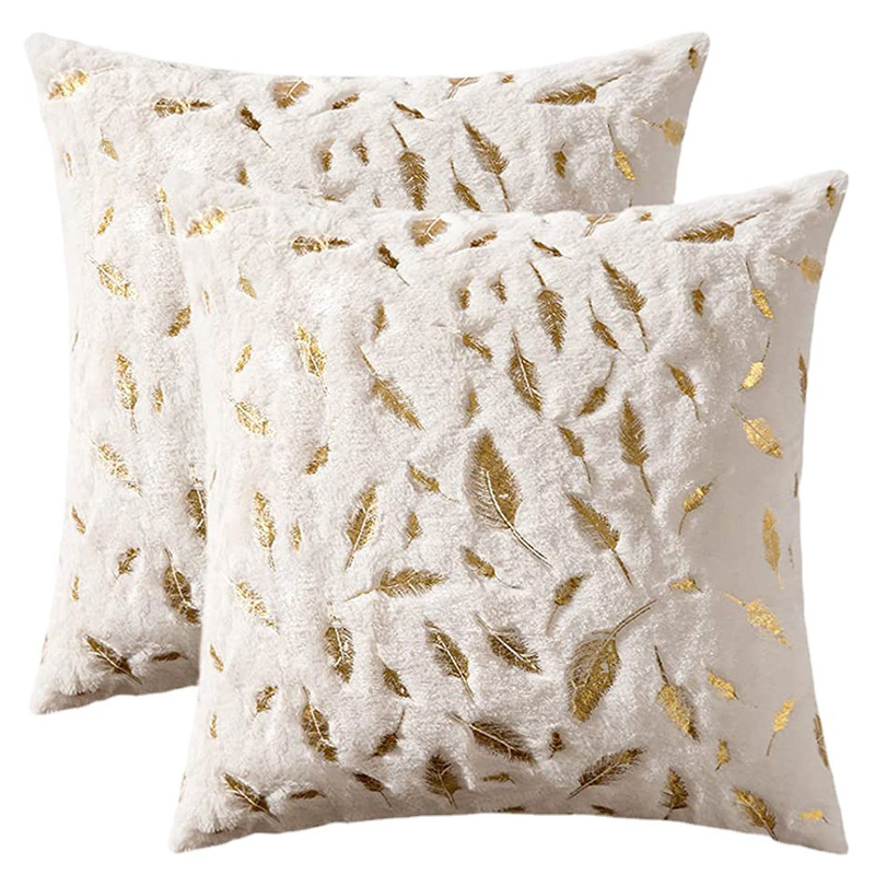 Feather Bronzed Throw Pillow