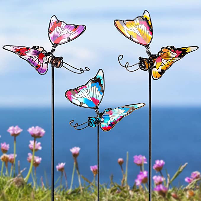 Butterfly Garden Stake Decor Yard Art Ornaments