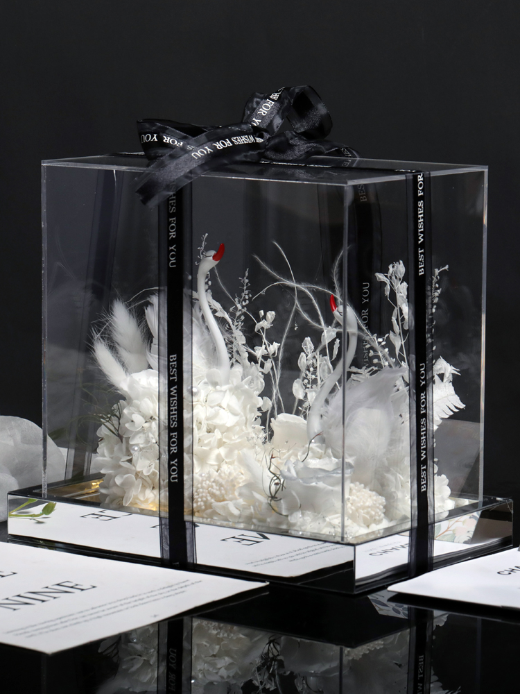 Forever Flowers White Swan Flower Gift Box