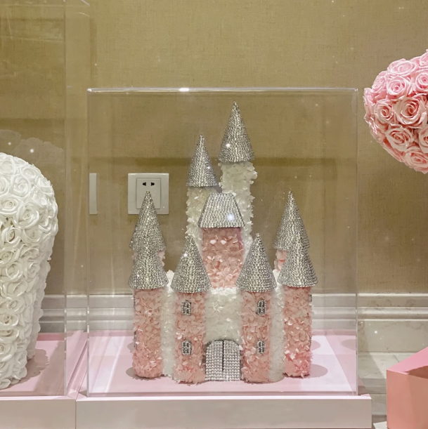 Romantic Pink Castle Eternal Flowers