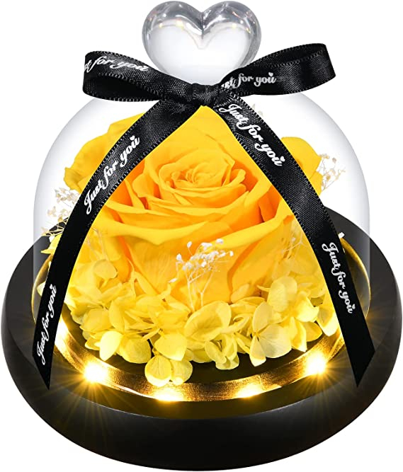 Yellow Eternal Rose Birthday Gift for Her