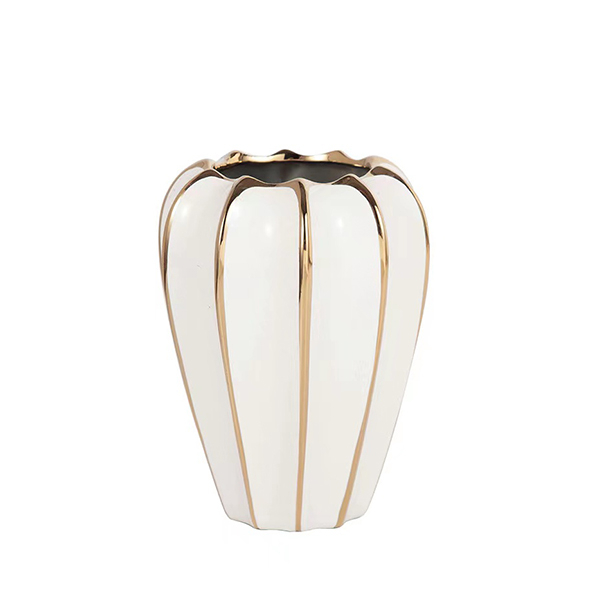 Modern Nordic Ins Ceramic Gold Rimmed Vase