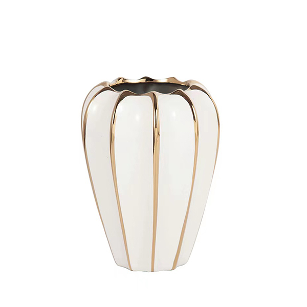 Modern Nordic Ins Ceramic Gold Rimmed Vase