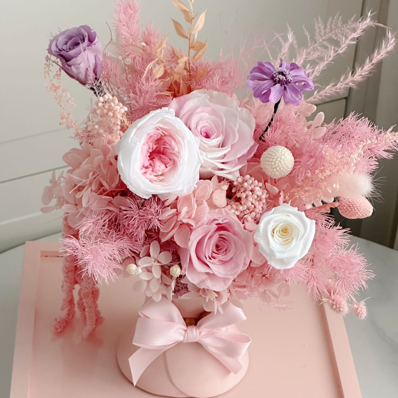 Pink Rose Bouquet Gift Box