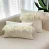 Solid Color Feather Lace Flannelette Throw Pillow