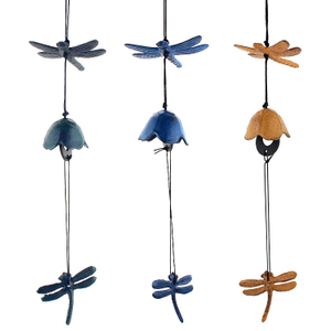 Dragonfly Wind Chimes Iron Japanese Lucky Bells Hanging Decor