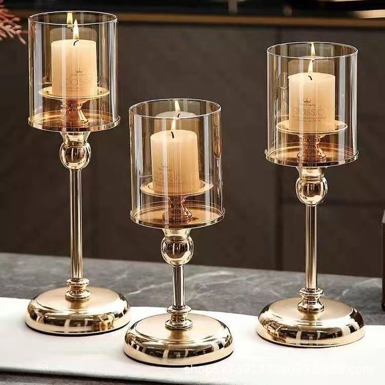 Glass Candle Holder Romantic Candlelight Dinner Wedding Decoration