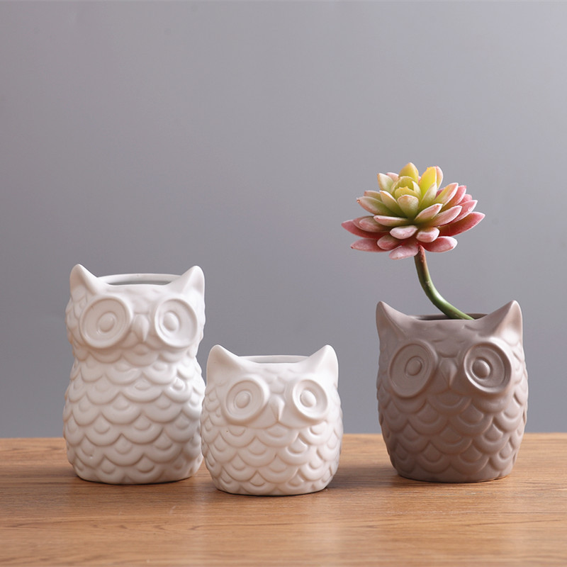 Owl Shaped Vases Ceramic Owl Succulent Planter Pots Home Decor