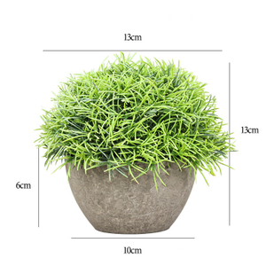 Artificial Plants Pot Plastic Fake Green Grass Home Bathroom Decor