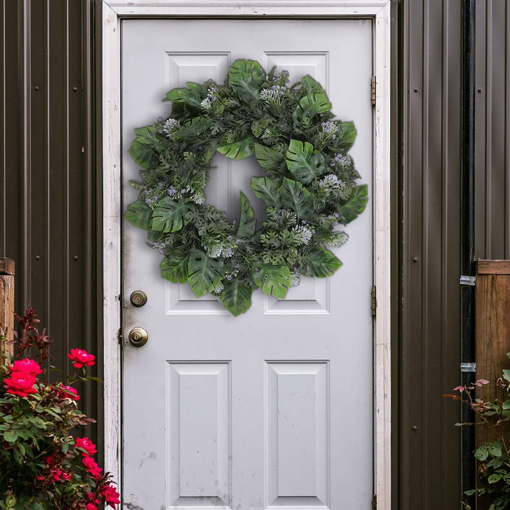 Artificial Plam Wreath Front Door Patio Garden Home Decor