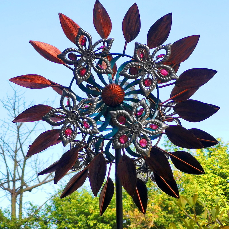 Solar Wind Spinners Swivel Multi-Color Lighting Garden Decor