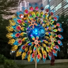 Large Outdoor Metal Peacock Wind Spinner for Yard Garden Decor