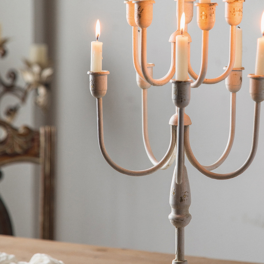 European Vintage Nostalgic White Candle Holder