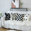 Checkerboard Towel Embroidered Throw Pillow